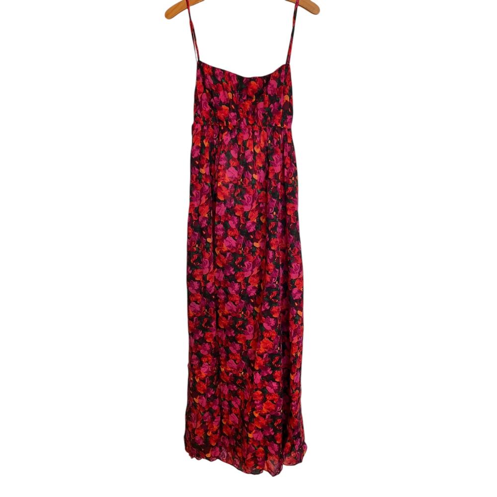 NWT J. Crew Empire Waist Cotton Voile Maxi Dress Pink Floral Tie Back Size XL - Picture 2 of 12
